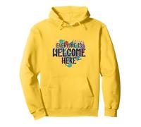 Todos son bienvenidos - corazón hecho de huellas de manos Sudadera con Capucha