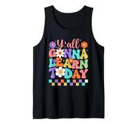 Todos van a aprender hoy colorido regreso a la escuela Camiseta sin Mangas