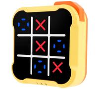 Toe Bolt Game 9 * 9 * 2.8 cm Fomenta el Pensamiento Respuesta Rápida Memoria Electrónica Portátil 3 en 1 Consola de Juegos Portátil Toe Juego Consola de Puzzle 3 en 1 (Amarillo)