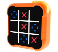 Toe Bolt Game 9 * 9 * 2.8 cm Fomenta el Pensamiento Respuesta Rápida Memoria Electrónica Portátil 3 en 1 Consola de Juegos Portátil Toe Juego Consola de Puzzle 3 en 1 (Naranja)