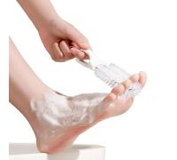 Toe Cleaning Brush And Shower Foot Cleaner - Anti-Itch And Dead Skin Remover | Non-Slip Fixed Design For Elderly Ańd Pregnant Women | Ergonomic Long Handle Scrubber For Men Ańd Women
