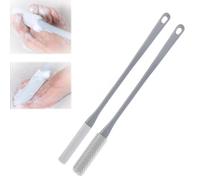 Toe Gap Cleaning Brush Long Handled, Long Handled Silicone Toe Crevice Cleaning Brush & Exfoliating Brush, Long Handled Silicone Toe Crevice Soft Rubber Cleaner (Blue)