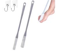 Toe Gap Cleaning Brush, Toe Cleaning Brush, Long Handled Silicone Toe Crevice Cleaning Brush & Exfoliating Brush,Foot Brush With Long Handle, Foot Scrubber In Shower (Gray)
