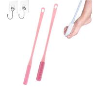 Toe Gap Cleaning Brush, Toe Cleaning Brush, Long Handled Silicone Toe Crevice Cleaning Brush & Exfoliating Brush,Foot Brush With Long Handle, Foot Scrubber In Shower (Pink)