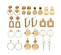 TOEECY 13 Pares Pendientes Colgantes Para Mujer Niñas Grandes Pendientes Redondos Cuadrado Bola Geométricos Metal Conjunto Colgante Pendientes de Moda