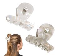 TOEECY 2 Piezas Pinzas Cangrejo Transparentes con Efecto Iridiscente y Nácar Accesorios Elegantes para Cabello Sujeción Fuerte Ideal para Peinados y Recogidos para Looks Sofisticados