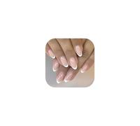 TOEECY 24 Piezas Uñas Postizas Naturales Gel Uñas Almendra Cobertura Total Press on Nail Simple y a la Moda con Herramientas Adecuado para Manicura de Señoras