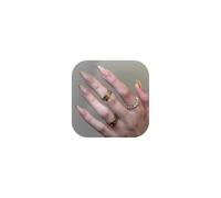 TOEECY 24 Piezas Uñas Postizas Naturales Gel Uñas Almendra Cobertura Total Press on Nail Simple y a la Moda con Herramientas Adecuado para Manicura de Señoras