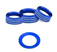 TOEECY 3 Piezas Anillos Decorativos Aluminio Botones Control Aire Acondicionado Coche Mandos Audio Climatizador Interiores