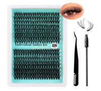 TOEECY 320 Piezas Extension Pestañas Kit D Curl Cluster Lashes 9-16mm Pestañas Naturales Con Rizador y Cepillo Eyelashes Regalo para Mujer(30D & 40D)