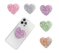 TOEECY 5 Piezas Corazón Purpurina Empuñadura de Teléfono Soporte y Agarre para Teléfonos Móviles Carcasas Soporte para Teléfono Inteligente