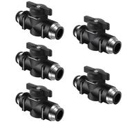 TOEECY 5 Piezas Válvula de Bola Neumática Push to Connect Racores BUC Válvula de Control de Flujo de Aire Racores Rectos de Conexión Rápida para Manguera de Aire