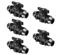 TOEECY 5 Piezas Válvula de Bola Neumática Push to Connect Racores BUC Válvula de Control de Flujo de Aire Racores Rectos de Conexión Rápida para Manguera de Aire