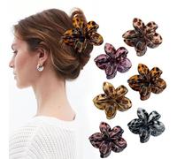TOEECY 6 Piezas de Pinzas Flor para Mujer Leopardo Pinzas Pelo Hair Clips Antideslizantes Cabello Largo Fino Rizado Moda Horquillas Pelo Peinados Accesorios para Niñas Diario Fiesta