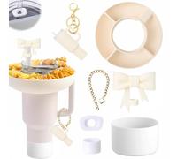 TOEECY 7 Piezas Stanley Cup Accesorios con Tapa de Pajita Amuleto y Bandeja de Aperitivos Decoración Personalizada para la Taza para Stanley Cup de 850 ml y 1200ml