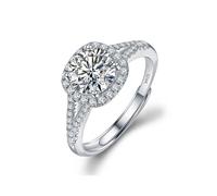 TOEECY Anillos Mujer 925 Ley Plata Ajustable Anillo Zirconia Cúbica Moissanita Joyeria Regalos Aniversarios Boda Compromiso San Valentín Promesa Familia Romántico Mujeres Niñas (#2)