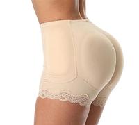 TOEECY Bragas Levanta Glúteos para Mujer Cintura Entrenador con 6 Almohadillas Removibles Braguitas Moldeadoras Control Barriga Embellecer Cadera Bragas Push Up Body Shaper (Beige,M)