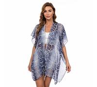 TOEECY Camisolas Playa Mujer Pareo Kimono Estampado Bikini Cover up Vestido Gasa Suelto Ropa Baño Verano Beachwear Vacaciones Camisola Playero con Borlas
