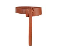 TOEECY Cinturones de Mujer Lazo de Nudo Cuero PU Cintura Ajustable Vintage Elástico para Camisa Vestidos Abrigos (Marrón)