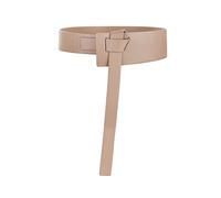 TOEECY Cinturones de Mujer Lazo de Nudo Cuero PU Cintura Ajustable Vintage Elástico para Camisa Vestidos Abrigos (Beige)
