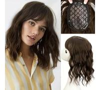 TOEECY Coleta Postiza Pelo Natural Ondulado para Mujer Extensiones de Pelo Natural con Clips Moños Postizos para Estilo Diario y Eventos Especiales (Marrón)