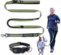 TOEECY Conjunto Correa Elástica Reflectante Ajustable Nylon Resistente Collar Adiestramiento Perros Medianos Grandes Paseo Running Deportivo