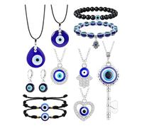 TOEECY Conjunto de joyería de Ojo Turco y Mano de Fátima collar y pulsera de protección diseño elegante para mujer joyería moderna y atractiva