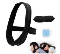 TOEECY Correa para la Barbilla antironquidos Máscara de Ojos y Universal Dispositivo Anti ronquidos Tapones Oídos Ruido Dormir Antifaz para Dormir 3D Mascara Ojos MáScara de Noche Ergonomico