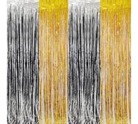TOEECY Cortina Metálica Brillante Decorativa 1 * 2m Guirnalda Colgante Lámina Aluminio Flecos Resplandecientes Decoración Festiva