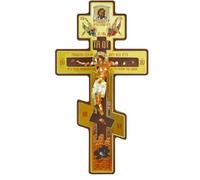 TOEECY Crucifijo Pared Colgante de Cruz con Figura de Jesús de Madera Vintage Crucifijo San Damiano Adorno Cristiano Regalo de Adorno de oración para Confirmación Nacimiento