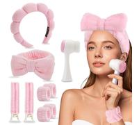 TOEECY Diadema Lazo Felpa Suave Cinta Cabello Acolchada Accesorio Facial Limpieza Ducha Maquillaje Spa Tratamiento Belleza