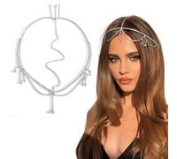 TOEECY Diadema Mujer Diseño de Flecos de Varias Capas Colgante de Cejas para la Frente Accesorios para el Pelo para Novias Elegante Adecuado para Compromiso Boda