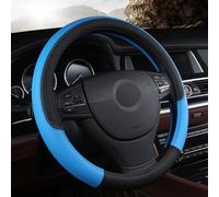 TOEECY Funda Volante Coche Cuero Colores Contrastantes Deportes Funda Volante 38 CM Universal Elástica Protector Interior Volante Accesorios de Decoración Azul