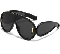 TOEECY Gafas Sol Escudo Montura Grande Protección Uv Lentes Polarizadas Estilo Máscara Unisex Accesorios Verano