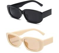 TOEECY Gafas Sol Rectangulares Vintage Montura Pequeña Protección Uv Lentes Polarizadas Estilo Retro Clásico Unisex