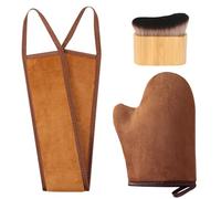 TOEECY Guantes Aplicador Autobronceador para Cuerpo y Espalda con Brocha Kit de Autobronceado Profesional para un Bronceado Perfecto y Uniforme Ideal para Todo Tipo de Piel