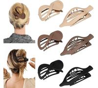 TOEECY Juegos de Pinzas Pelo Mujer Grande Grueso Antideslizante Pinza para el Pelo Plano Elegante y Exquisito para el Ocio Diario Deportes Maquillaje Baño