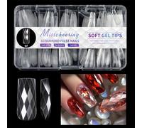 TOEECY Kit Uñas Postizas Niña 140 Piezas Uñas Almendras Transparentes Press On Nails Set Uñas Postizas Largas ABS Uñas Decorativas A La Moda Regalos Para Mujer Niñas(C)