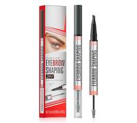 TOEECY Lapiz Cejas 2-en-1 Líquido Con Cepillo Resistente al Agua Secado Rápido Color Intenso 4 Puntas de Tenedor Ideal para Uso Diario Viajes Mujeres(Gris)