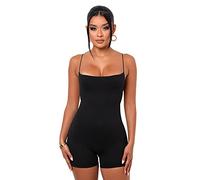 TOEECY Mono para Mujer Corto en General Mono Deportivo Sexy Traje de Yoga para Gimnasio Elegante Casual Jumpsuit (Negro,M)