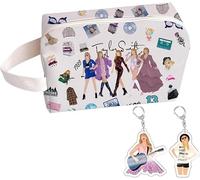 TOEECY Neceser Rectangular Impermeable Música Estampado Artístico Bolsa Cosmética Llaveros Decorativos Accesorios Viaje