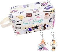 TOEECY Neceser Rectangular Impermeable Música Estampado Artístico Bolsa Cosmética Llaveros Decorativos Accesorios Viaje