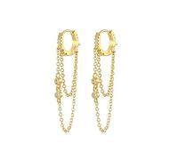 Toeecy Pendientes De Aro Con Cadenas Dobles De Plata De Ley 925 Pendientes Colgantes De Diseño Elegante Para Mujer Joyería Moderna Y Sofisticada