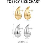 Toeecy Pendientes De Gota Elegantes De Acero Inoxidable Hipoalergénico Para Mujer Juego De 2 Pares