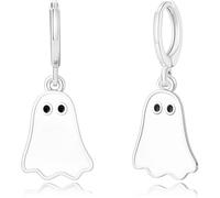 TOEECY Pendientes de Halloween Lindo Divertido Extraño Fantasma Blanco Pendientes Creativos Pendientes Colgantes Fantasma joyas Decoraciones de fiesta de Halloween