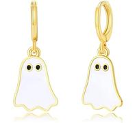 TOEECY Pendientes de Halloween Lindo Divertido Extraño Fantasma Blanco Pendientes Creativos Pendientes Colgantes Fantasma joyas Decoraciones de fiesta de Halloween