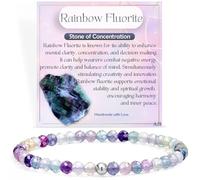 TOEECY Pulsera Chakras Mujer de Cristales de Piedras Curativas Pulsera de Cristal de la Suerte con Tarjeta Pulseras Personalizadas(B)