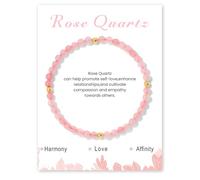 TOEECY Pulsera Mujer de Piedras Naturales Auténticas Curacion Pulsera Elástica de Bolas Piedras Semipreciosas Energeticas Cristales Curativos Sanacion Joyas Regalo Cumpleaños Regalos Para Mujer