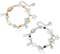 TOEECY Pulseras Colgantes Galaxia Estrellas Luna Planeta Perlas Cristal Cuarzo Acrílico Joyería Mujer Ajustable