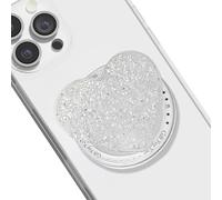 TOEECY Soporte Magnético Retráctil Desmontable Airbag con Brillante Corazón Accesorios para Smartphone(Plata)